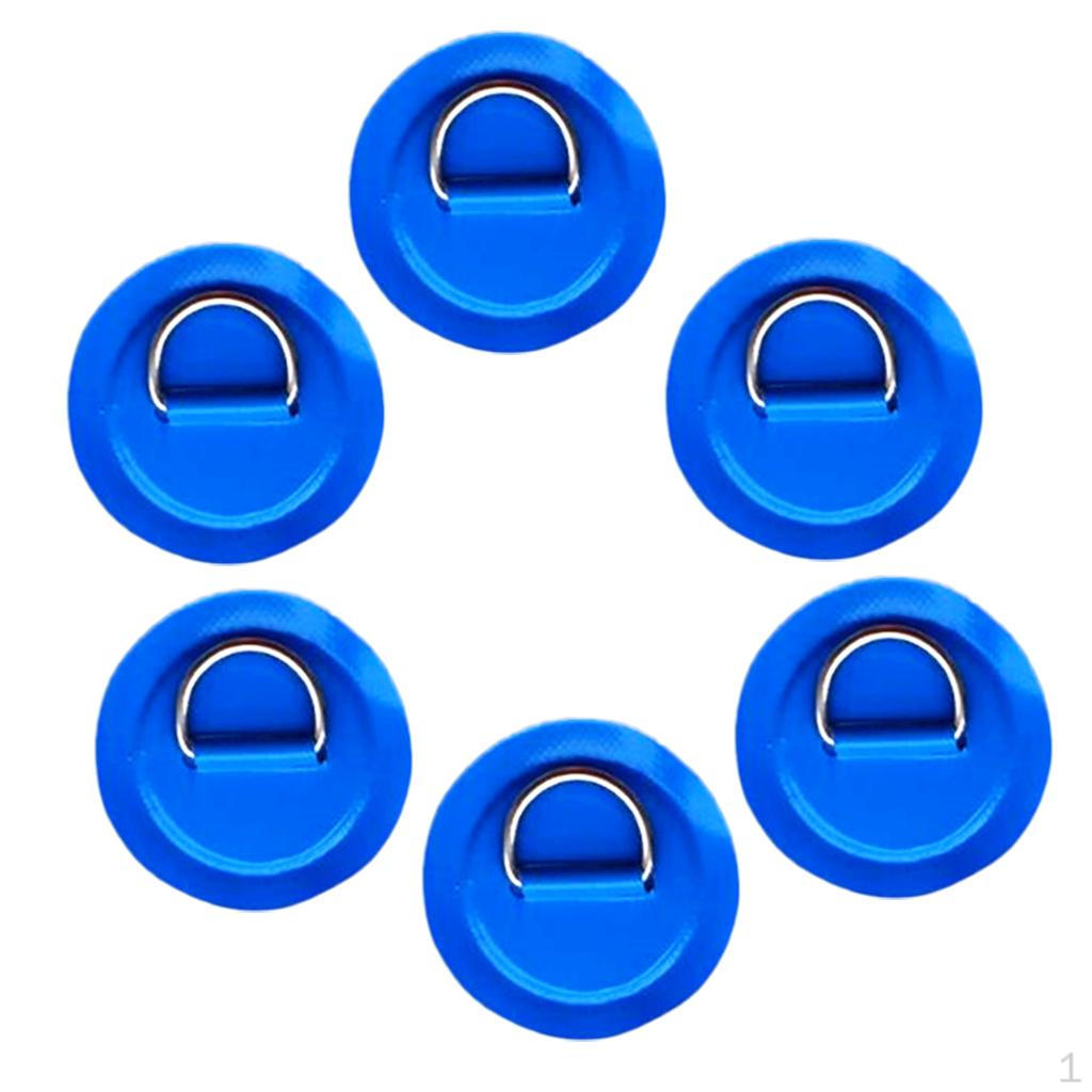 

6 шт. D-Pad/заплата из нержавеющей стали для надувного каяка из ПВХ синий