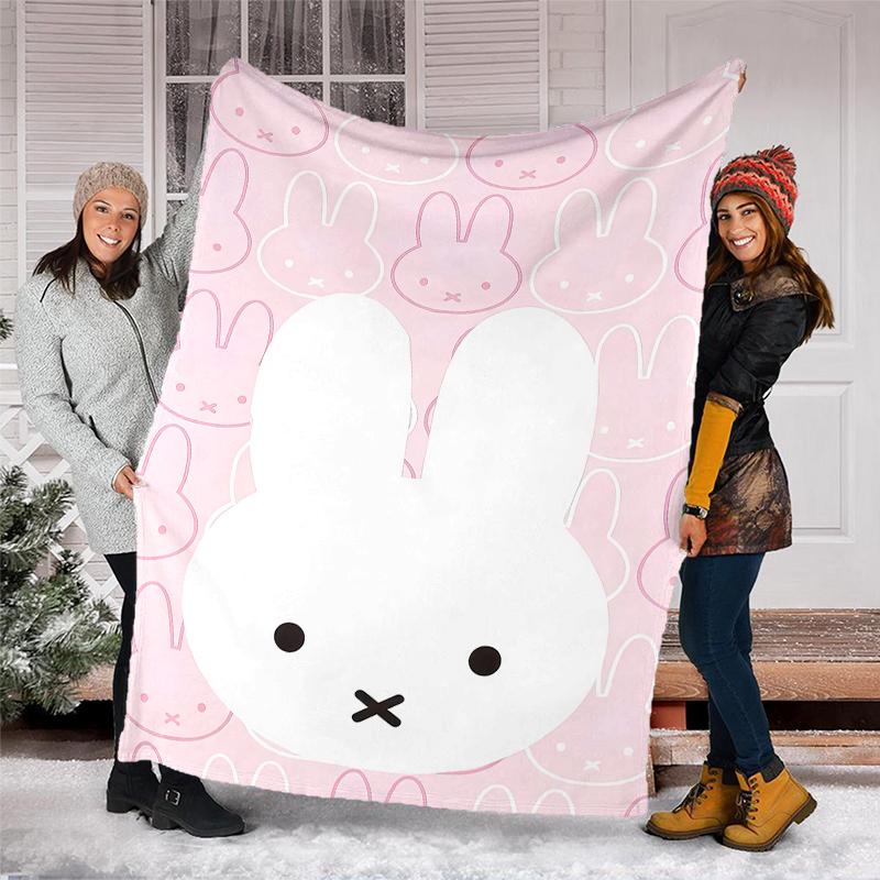Miffy printed blanket—lightweight,soft,warm;versatile blanket all seasons—perfect as &air-conditioning throw,nap blanket