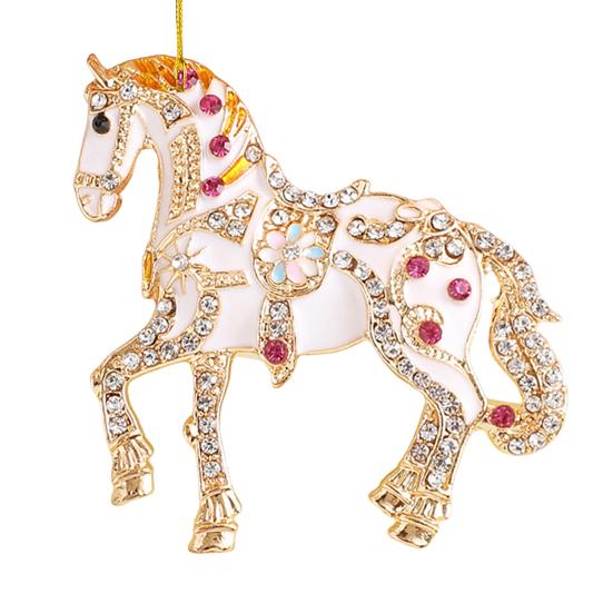 Horse Christmas Ornaments Sparkly Rhinestone Horse Hanging Decoration
