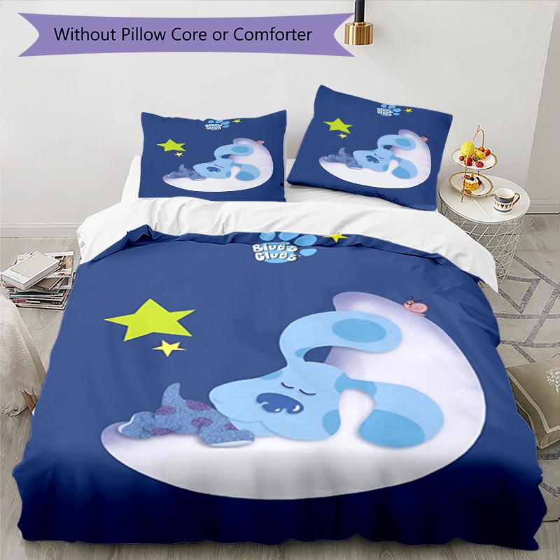 3pcs Blue's Clues Bedding Set Duvet Cover Closure Includes 1 Duvet Cover & 2 Pillowcases, Soft and Comfortable for All Seasons.