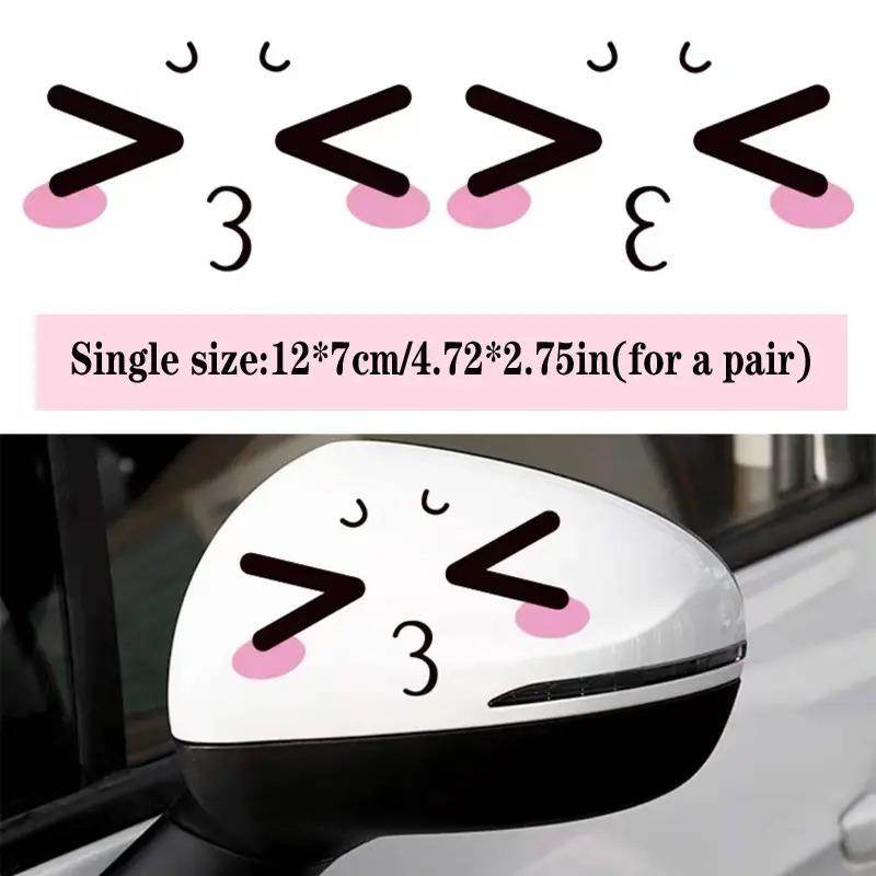 Reflective Cute Smile Car Sticker Rearview Mirror Smiling Eye Face Sticker Decal Creative Lovely Funny Car Stickers Waterproof