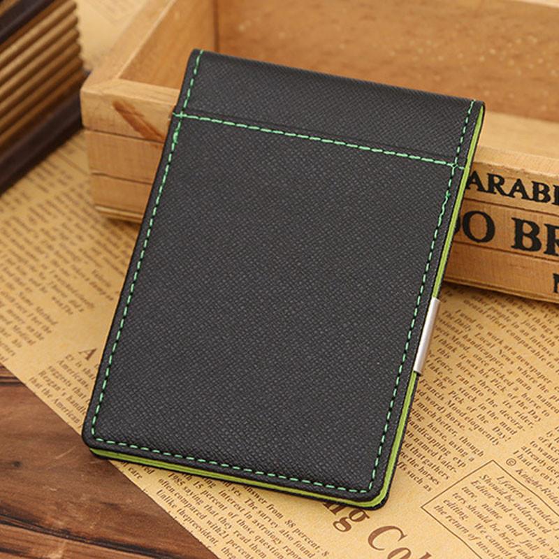 Men's Sophisticated Black Genuine Leather Wallet With Silver Money Clip And Card Holder