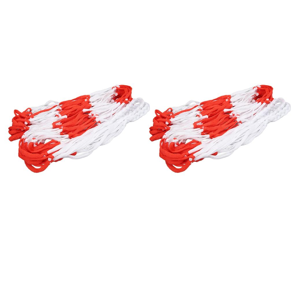 2PCS Large Sports Ball Bag Nylon Ventilate Red and White Basketball Net Bag for Holding Basketball Volleyball Baseball