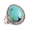 Naturalny Kamień Tybetański Turkus Srebro Próby 925 Biżuteria Pierścionek R.7.5 r4y14