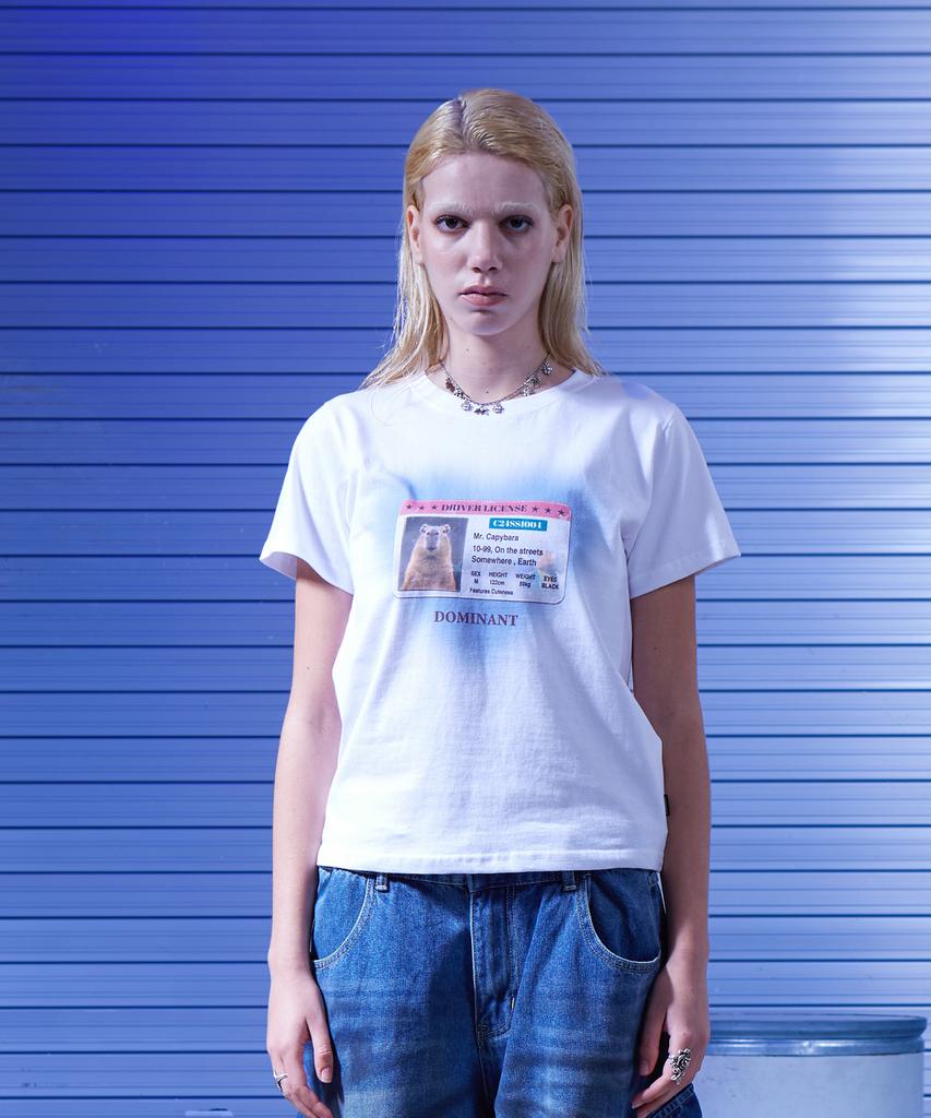 DOMINANT Licenses Crop Tee White