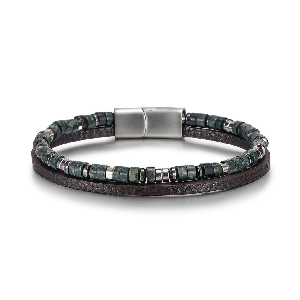 Original New Stainless Steel Lapis Lapis Lapis Stone Bead Bracelet Men's Natural Stone Vintage Fashion Bracelet