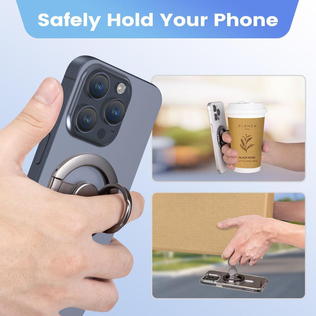 360° Rotating Magnetic Phone Holder – Multifunctional Metal Desktop Stand