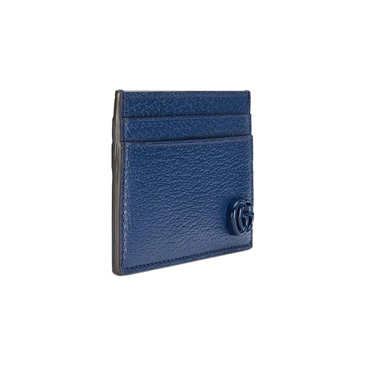 Gucci Double G Logo Short Leather Wallet Card Holder Men Wallets Navy-Blue 657588-1T56F-4236