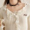 unifree Women's Lapel Raw Edge Knit Cardigan