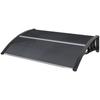 Front Door Canopy Outdoor Awning Aluminium Rigid Plastic Polycarbonate Rain Shelter UV Water Rain Resistant 100 X 75cm Black