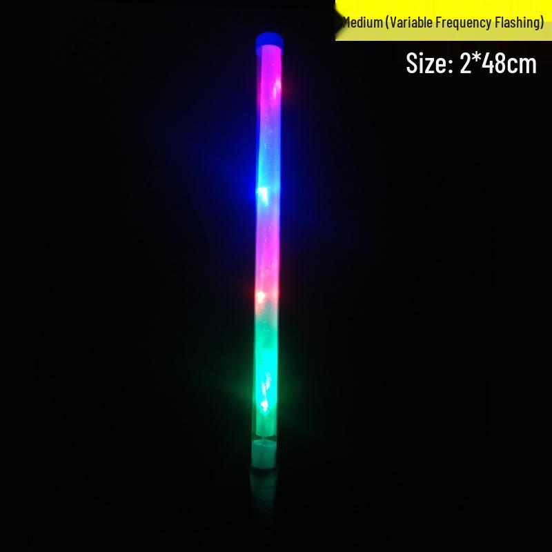 LED Colorful Flashing Glow Sticks - Silver Light-Up Concert Support Props