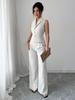 European-American French Style Summer Button Vest & Long Pants Set for Women - 2025