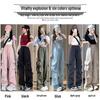 Women's Petite High-Waist Pink Cargo Sweatpants - Summer 2024 Wide-Leg Parachute Style