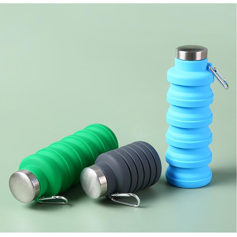 Silicone Foldable Water Bottle Creative Riding Adjustable Cup Portable Outdoor Sports Water Bottle Printing