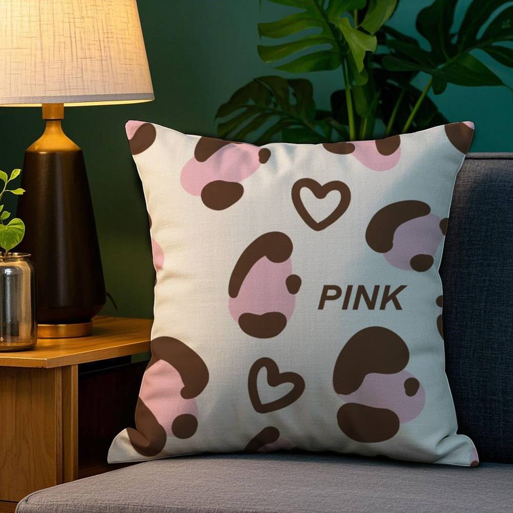 Brown Leopard Print Design Pillow Case Sofa Living Room Bedroom Double-sided Printing Square Cushion Nap Time Cushion Cover