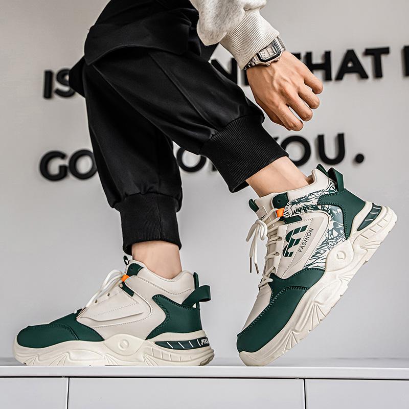 Herren High-Top Casual Sportschuhe vier Jahreszeiten neu weiche Sohle rutschfest Outdoor Laufschuhe Mode Studenten atmungsaktive Sneaker