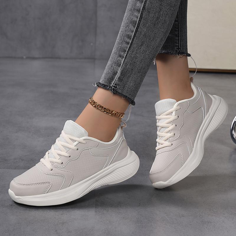Damen Sneaker Lässige Walking Schuhe für Damen Neue PU Leder Sneaker Leichte Bequeme Laufschuhe Damen Trainer
