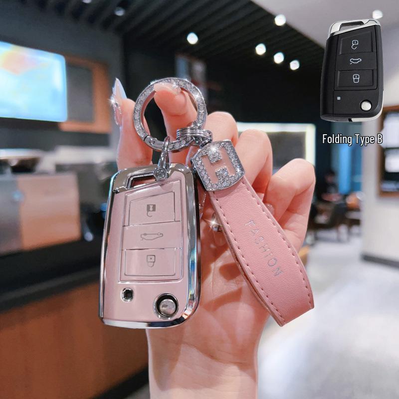 Skoda Schlüsselabdeckung für Octavia, Kamiq, Superb, Karoq - Cartoon-Stil für Männer und Frauen