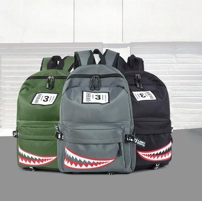 Mochila escolar masculina tubarão mochila estudantes à prova d'água bolsa de livros boca de animal engraçada estampada mochilas escolares grande capacidade casal bolsas de viagem