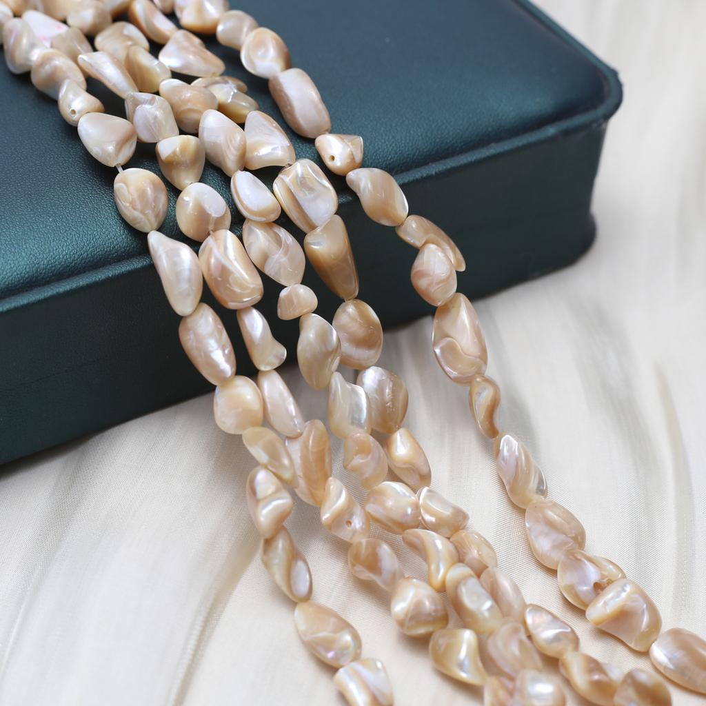 Seawater Shell Beads Natural Seawater Shell Irregular Beads 9x12mm For Jewelry Making DIY Necklace Bracelet Earrings Accessory Length 38cm