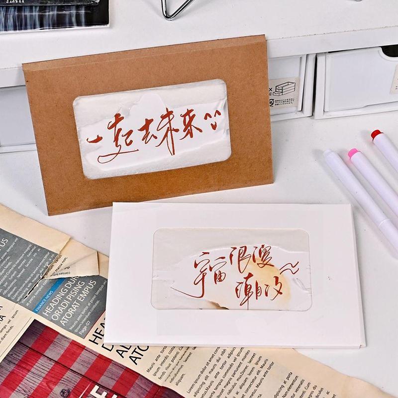 Flame Burning Greeting Card Diy Handmade Burning With Matches Happy Birthday Envelope Paper Material Wrapped Greeting Card Gift