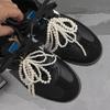 Fashion Pearls Beaded Bowknot Shoelaces Charm Shoe Decorative Pendant Lovely Shoe Decorations Fashion Shoes Accesories