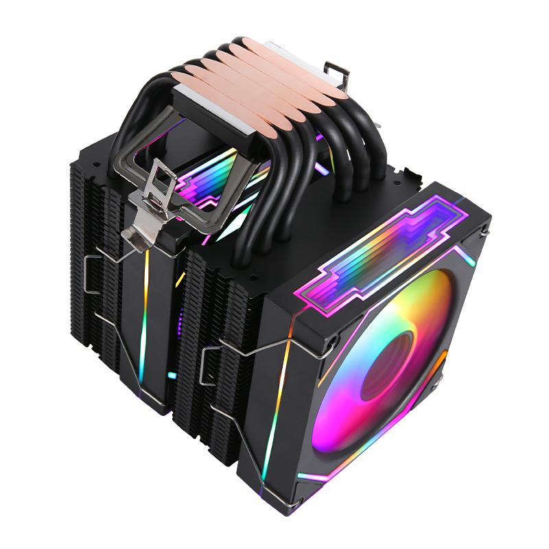 

QiuzAim 6 Тепловых Трубок Охладитель CPU Argb 90мм Вентилятор Белый/Черный Тематический Радиатор Башни-близнецы установка LGA2011 x99 1200 115x 1700 AM4 AM5 6Heat-pipes 2Fan4pin