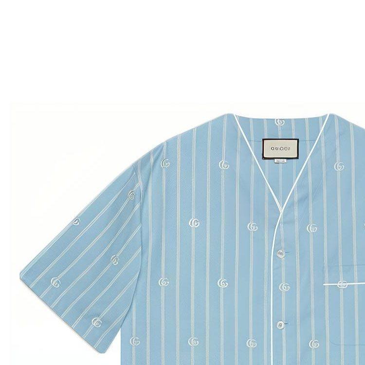 Gucci Shirts Men's Blue V Neck Moderate Other 618919-ZAEQH-4234