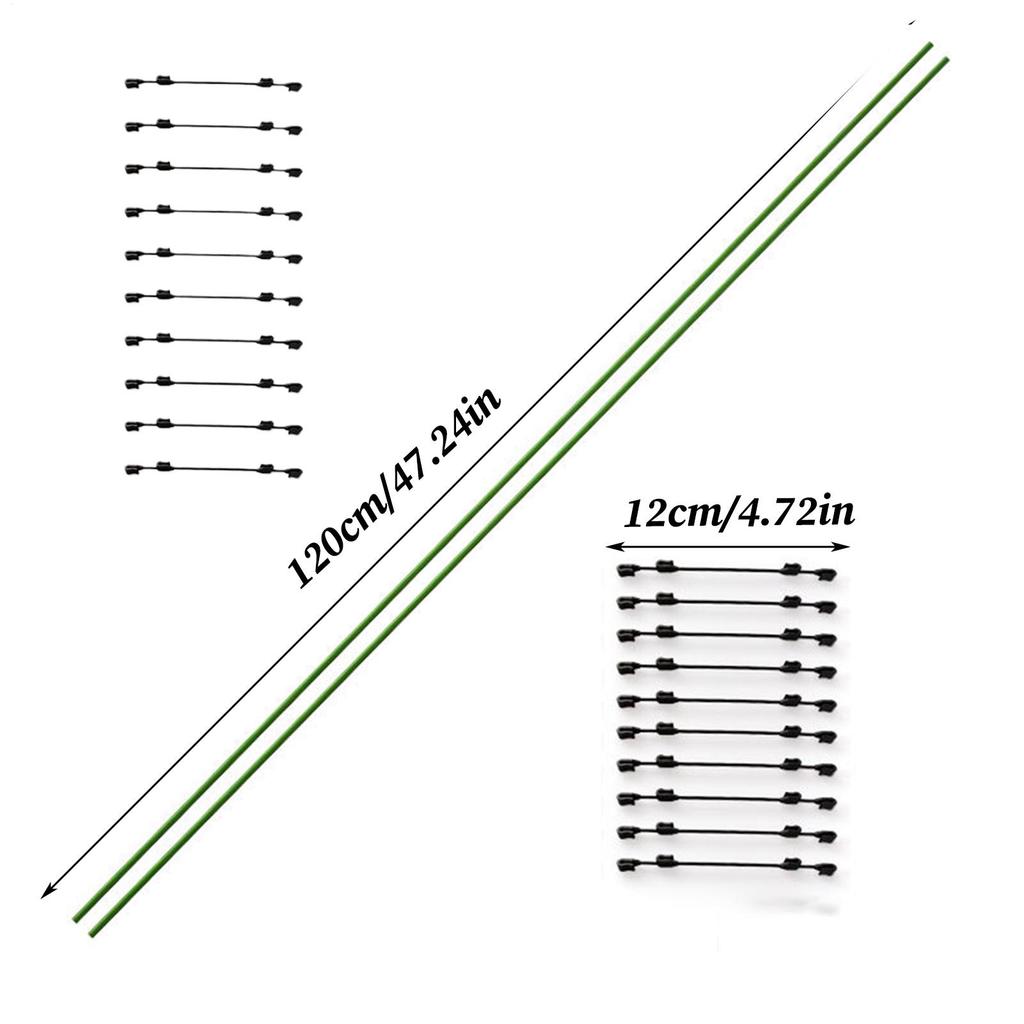 Plant Support Stakes Flower Stakes Bendable Metal Holder With Clips For Leaf Yard Greenhouse Landscape Lawn Orchid Vegetable