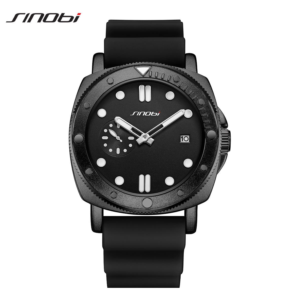 Sinobi 9922 Men s Waterproof Quartz Sports Watch with Silicone Strap