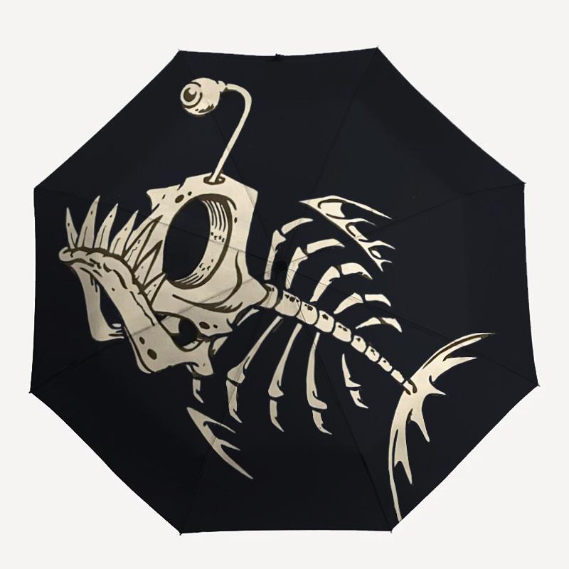 

1pc Fish Skeleton Umbrella That Opens Closes Automatically Perfect Gift with a Convenient Folding Mechanism 44