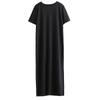Damen Sexy Kleid mit seitlichem hohem Schlitz und kurzen Ärmeln, lässig, figurbetontes Kleid