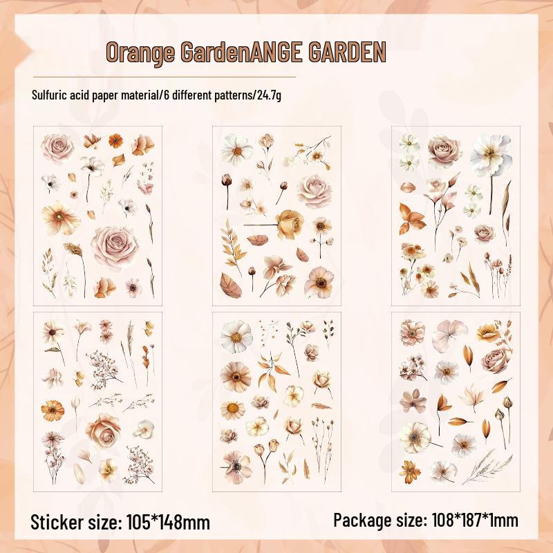 ZABC Cross-Cut Floral Theme Sticker Pack for Journals - Grass Flower Ballad Series