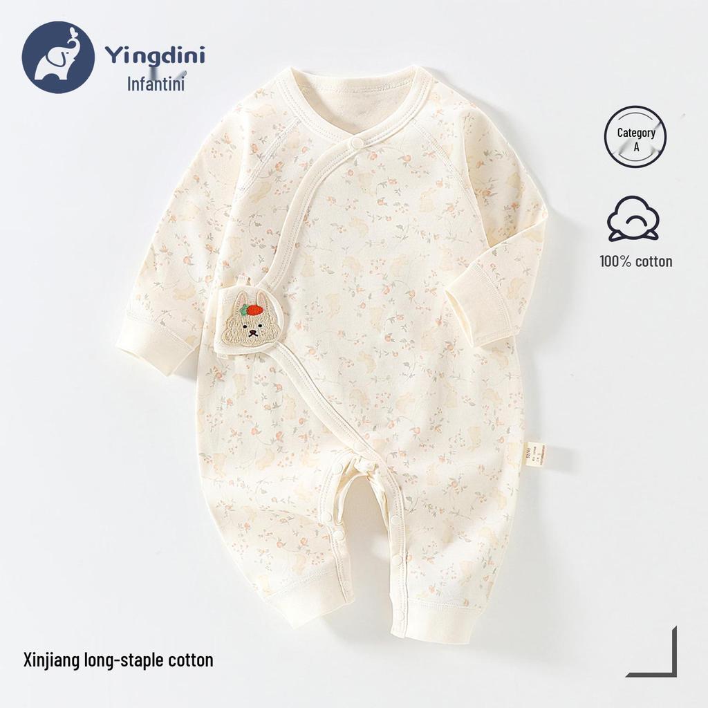 Neugeborenen Strampler aus reiner Baumwolle mit Schmetterlingsmotiv - Atmungsaktiver doppellagiger Anzug für Herbst und Frühling