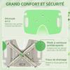 Shower Stool, Adjustable Height 39-51.5 cm, Suction Cup Support Bar, Suction Cup Pads, Green