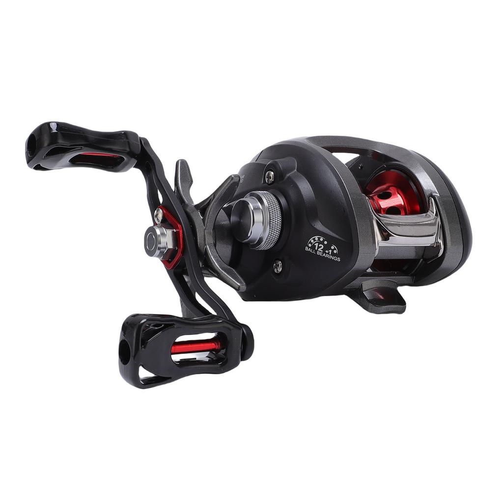 Baitcasting Reel Nylon 17.6lbs Drag Magnetic Dual Brake 6.3:1 Gear Ratio Smooth Baitcaster Fishing Reel for Saltwater