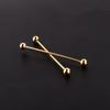 2 Pcs Men Gold Plated Tone Steel Collar Tie Pin Stud Barbell Bar Clip Clasp Brooch 6CM