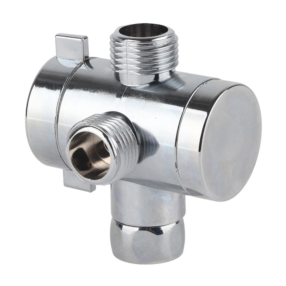 G1/2 Inch Thread Shower Diverter Valve Chrome Finished Bidet Diverter Valve  Bathroom  Use