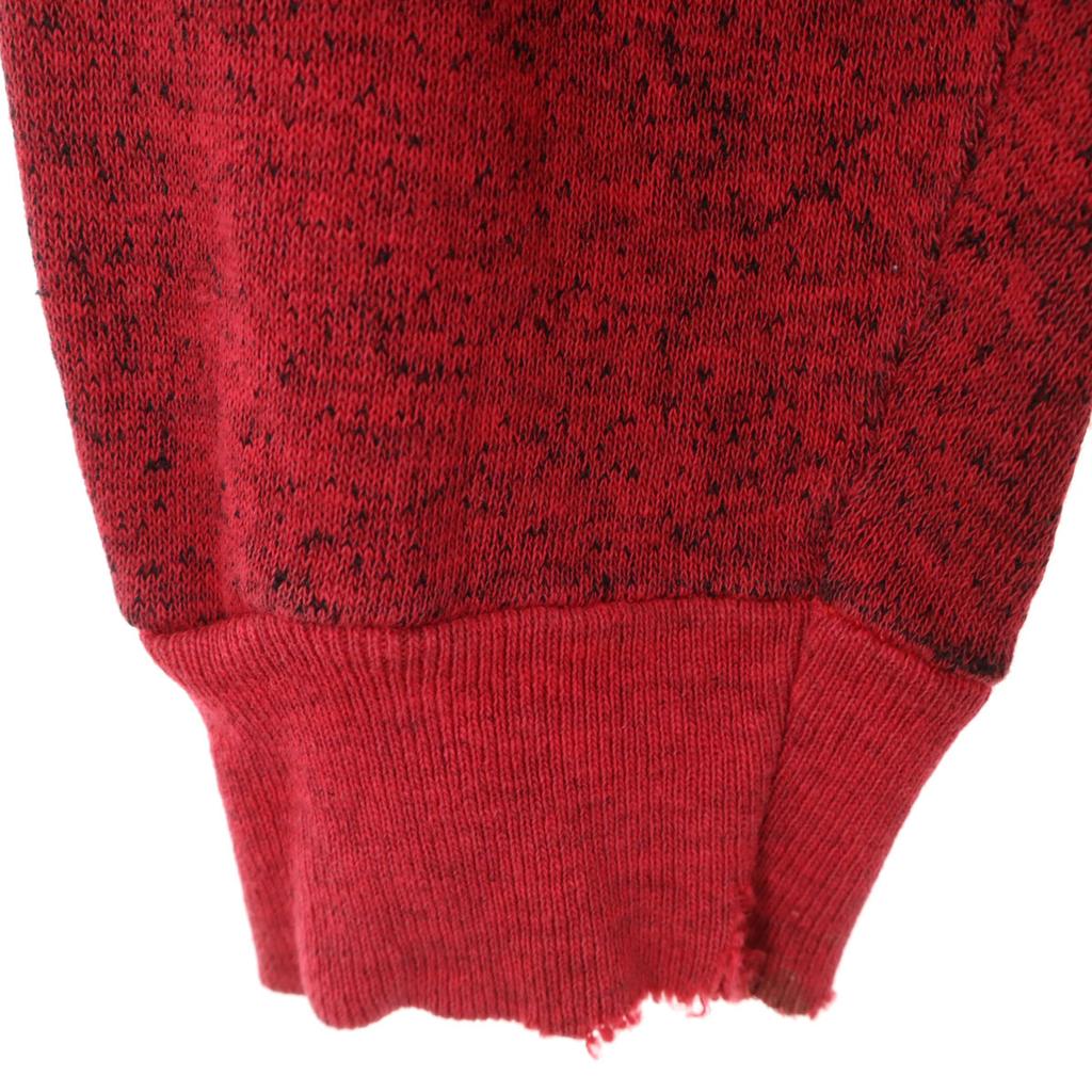 90s Old Long Sleeve Sweat Trainer Red Back Brushed Men's Used