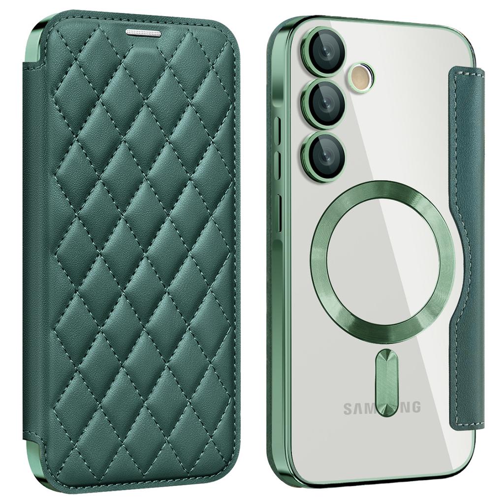 For Samsung Galaxy A55 5G Magnetic Case RFID Blocking Card Holder Leather Phone Cover