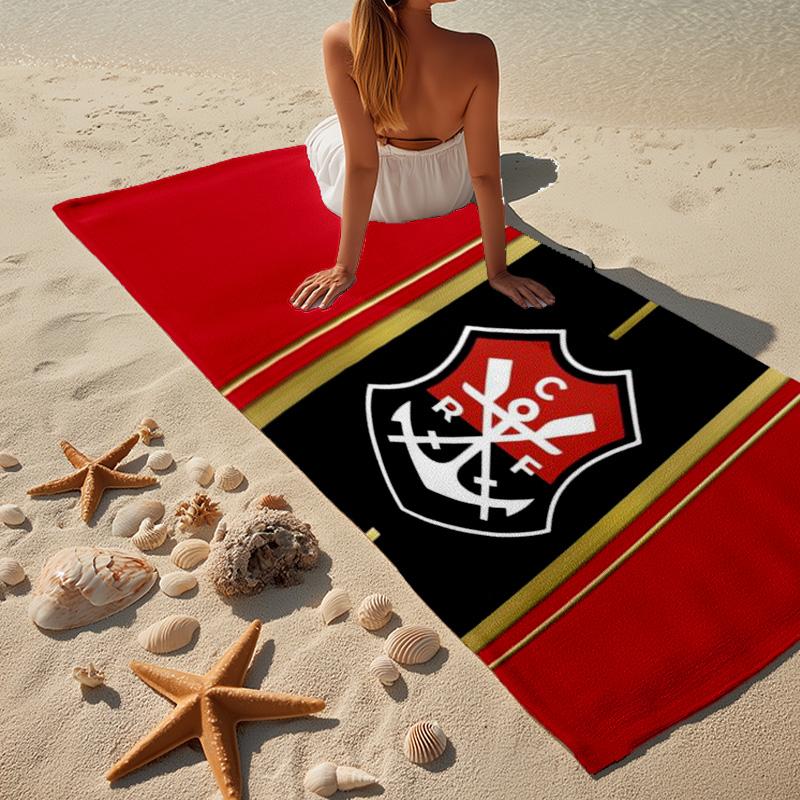 FLAMENGO Shield Emblem Beach Towel, Quick-drying, Easy to Care for, Use for Both Fitness and Beach Vacations,Sports Essential Fan Gift