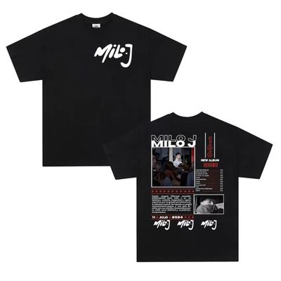 Rapper Milo J 166 Tour 2026 Album Magliette Uomo Donna Retro Alta Qualità Manica Corta T-shirt Cotone Oversize Streetwear