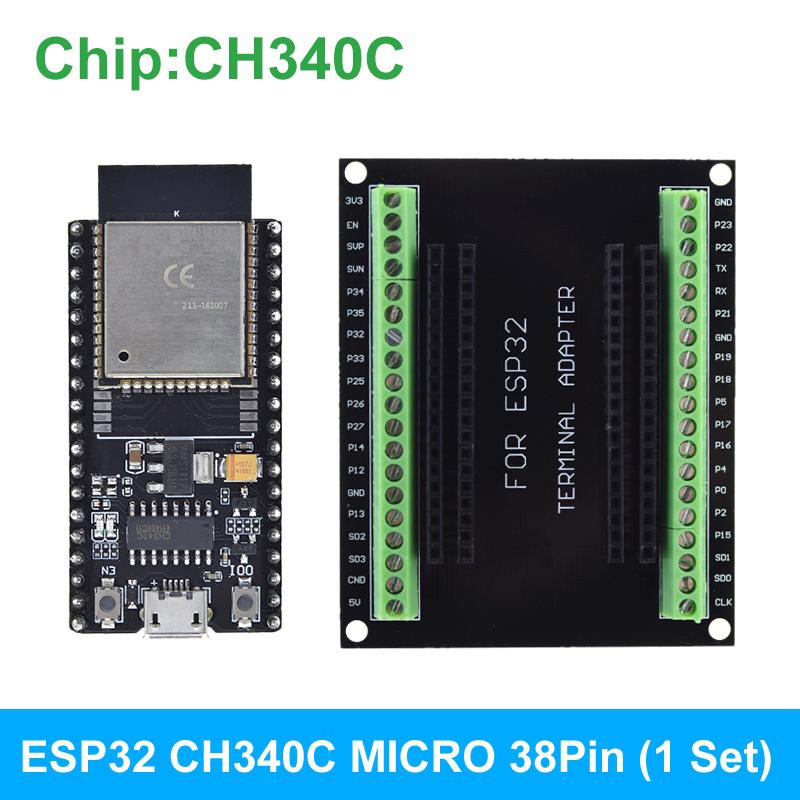 TZT ESP32 Development Board ESP-32S NodeMCU-32S MICRO/TYPE-C Wireless Module WiFi+Bluetooth ESP-32 IOT Expansion Board