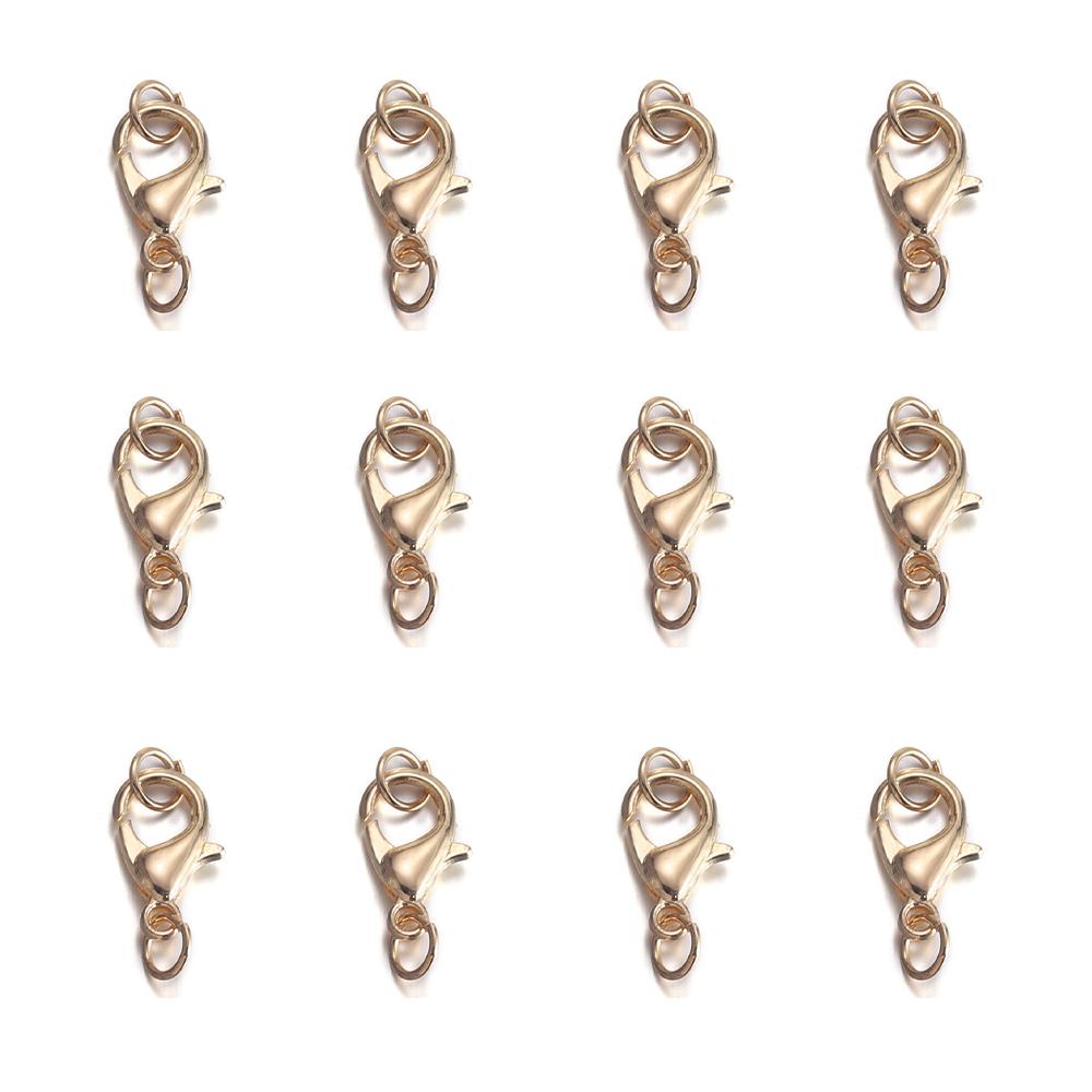 

10 шт., 10, 12, 14 мм, застежки-омары, крючки с кольцами, концевые застежки, соединители для DIY, принадлежности для изготовления ювелирных изделий, аксессуары 12x6mm 10pcs
