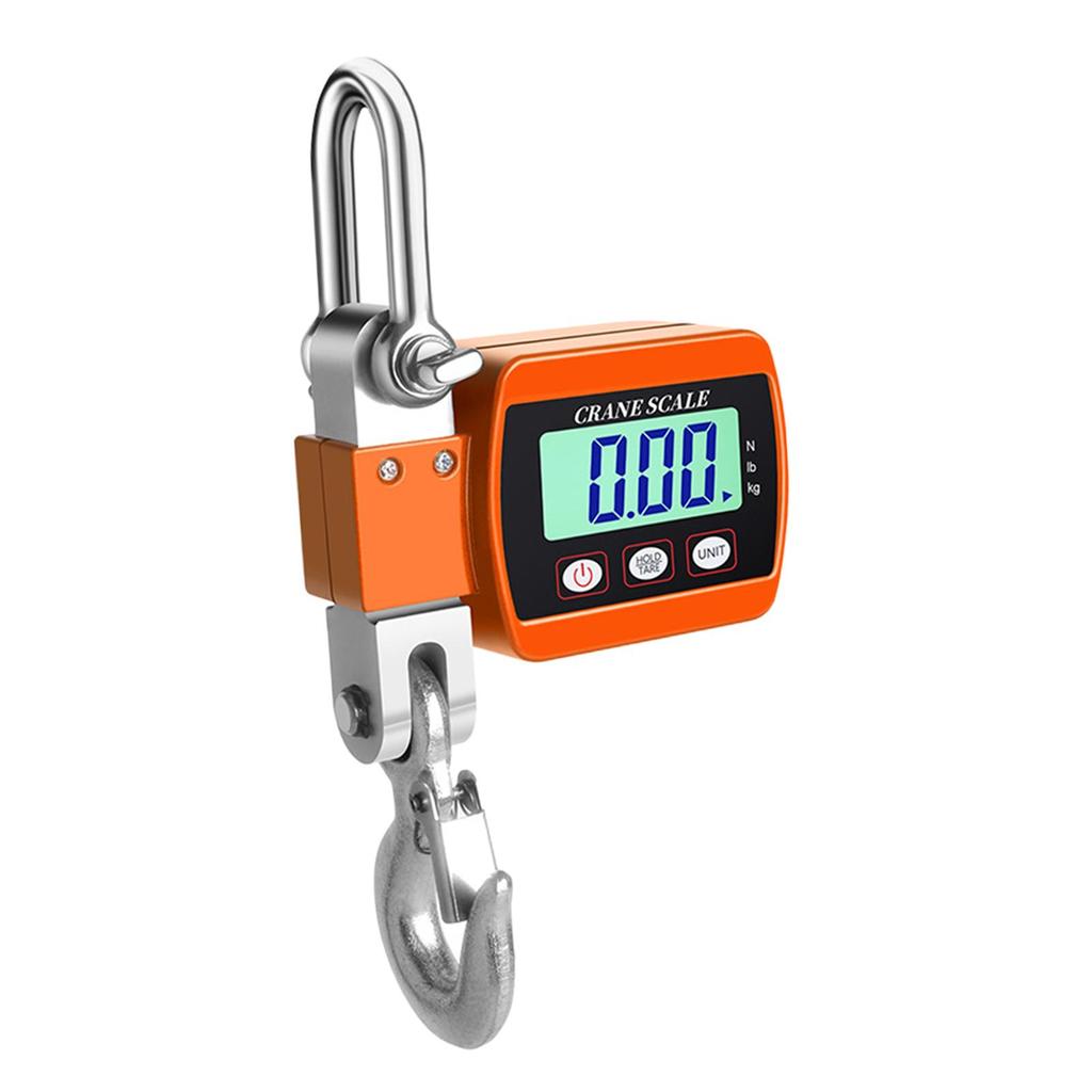 Electronic Hanging Crane Scale 0.05-500kg 3 Units Switchable Livestock Scale Portable LCD Screen for Construction Heavy Duty
