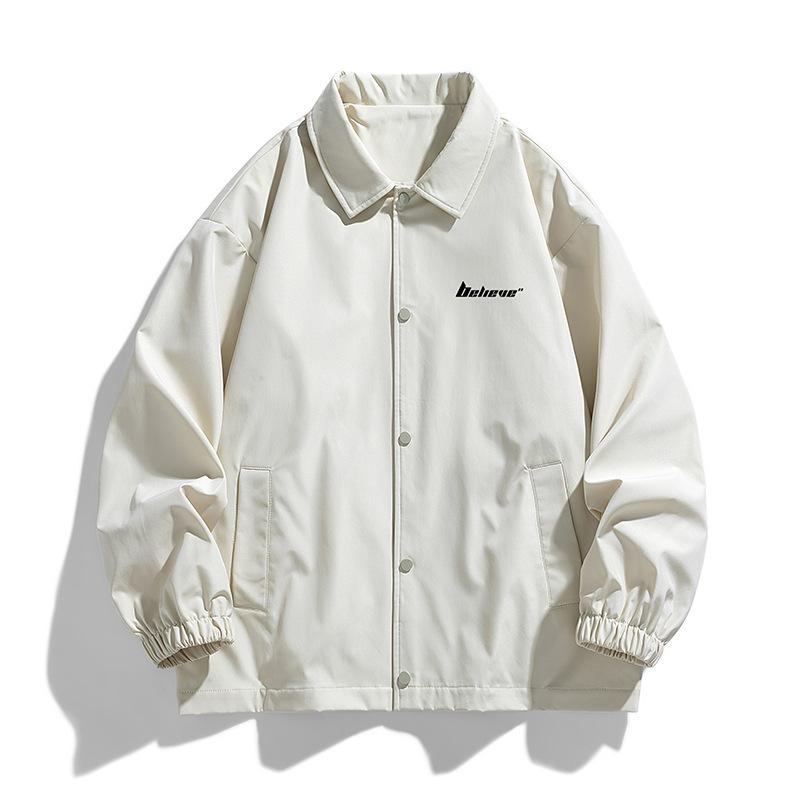 Lapel Jacket Men's Spring and Autumn New Fashion Loose Coach Jacket Couple Variety Casual Jacket