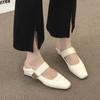 Skirt Shallow Mouth New Small Fragrant Wind Mary Jane Shoes Women's 2025 Square Head French with Gentle Single Shoes Small Leather Shoes Spring and
