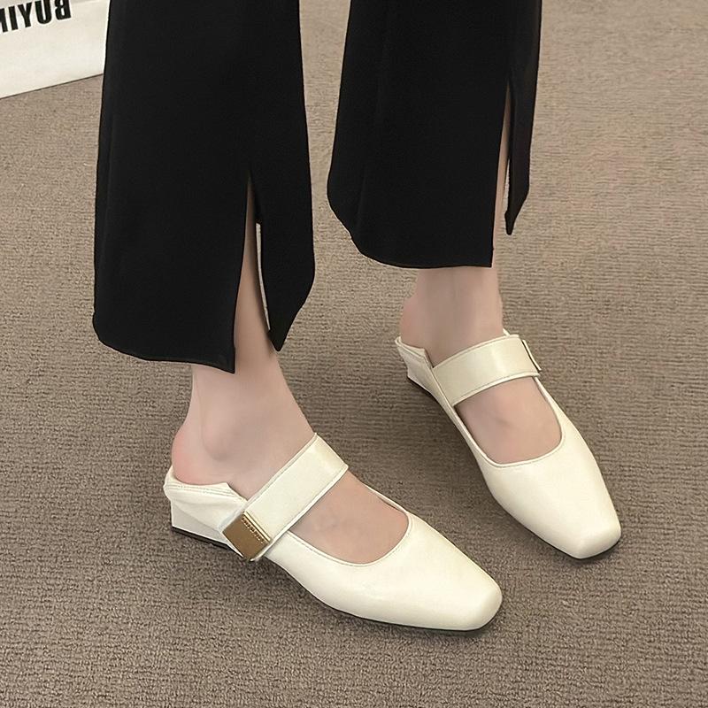 Skirt Shallow Mouth New Small Fragrant Wind Mary Jane Shoes Women's 2025 Square Head French with Gentle Single Shoes Small Leather Shoes Spring and