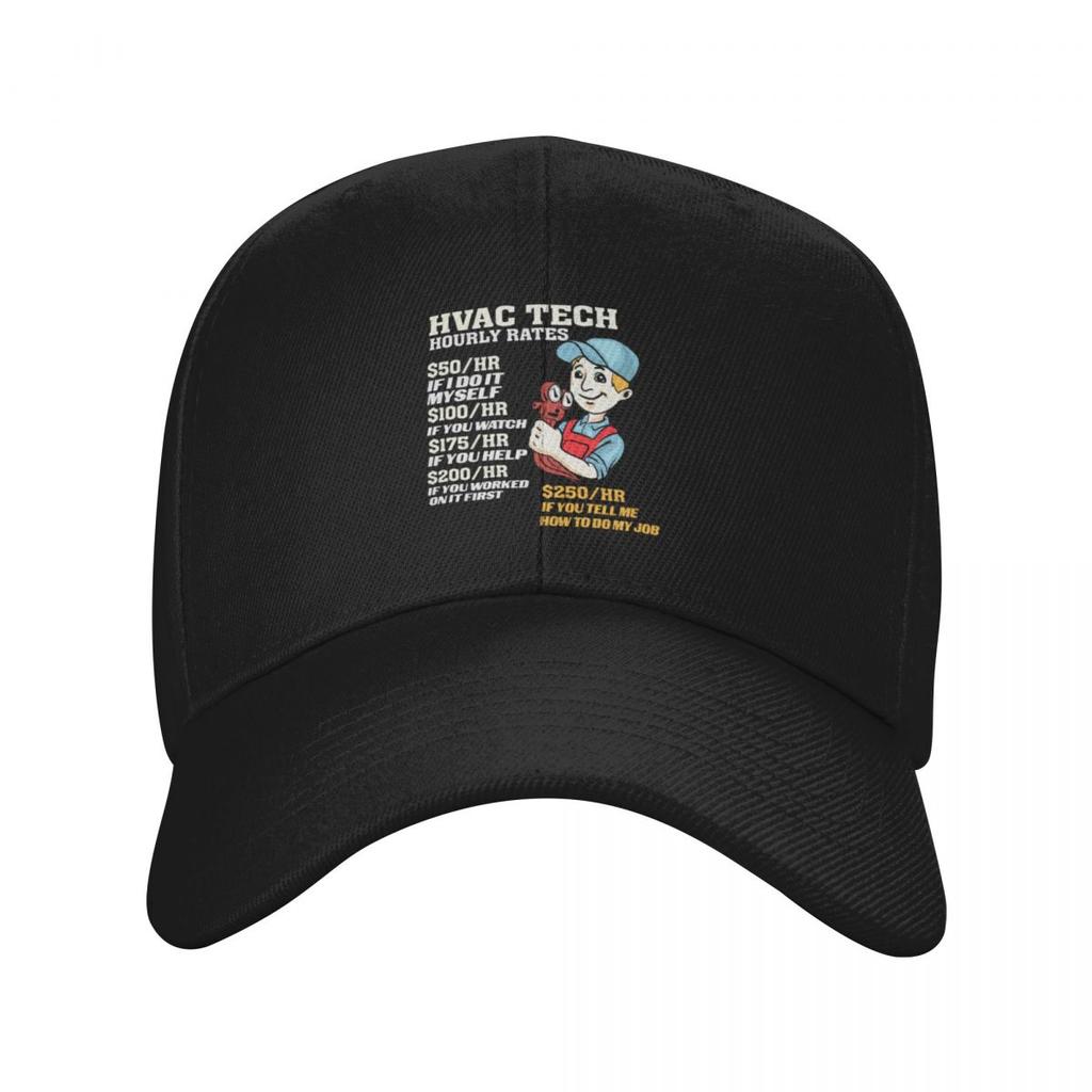 Cool HVAC Hourly Rate List for HVAC Specialist Baseball Cap Ball Cap Trucker Cap designer For Man Women's