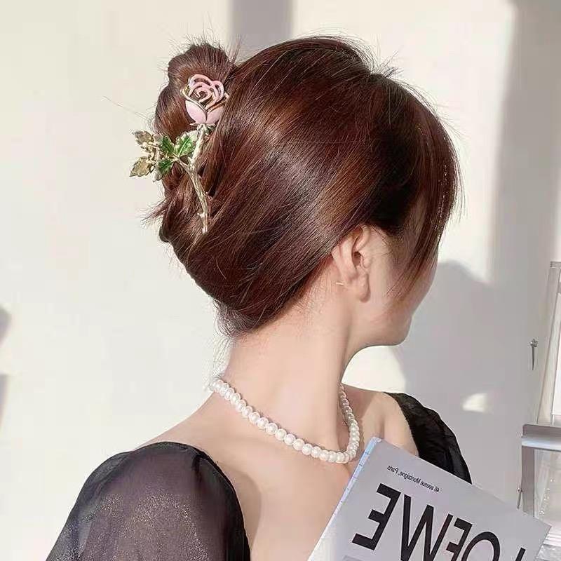 Elegante Metallblume Haarspange Klammer Koreanische Fee Strass Haar Krabbenklemme Haarspangen Für Frauen Süße Haarschmuck Ornament Geschenk